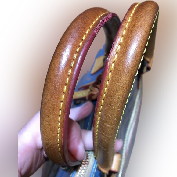 DOONEY & BURKE Croc Leather Domed Tote Handbag Turquoise Blue - Picture 5 of 15